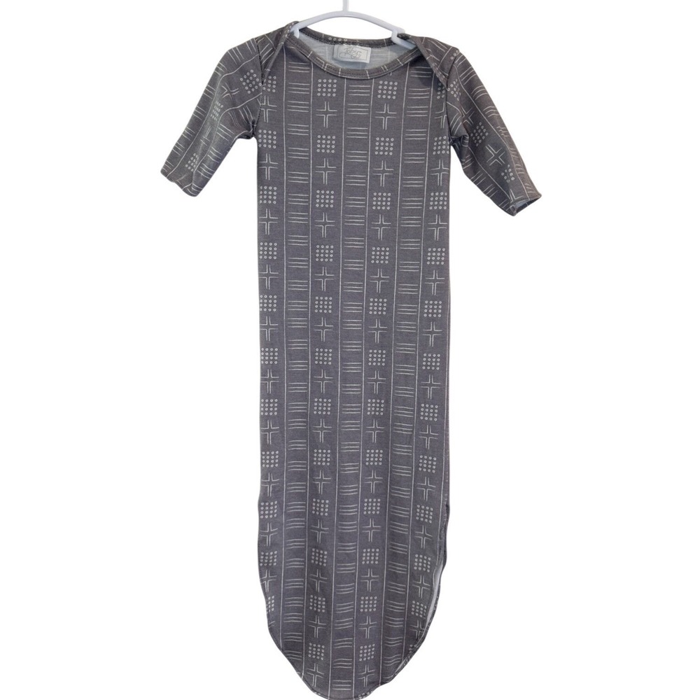 Tobby Baby Sleep Sack Gown Knotted tie bottom Boho Gray‎ Long Sleeve 0-3 months